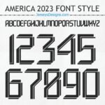 AMERICA CLUB 2023 football font style for custom team jerseys and soccer designs