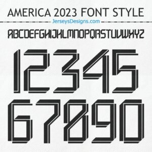 AMERICA CLUB 2023 football font style for custom team jerseys and soccer designs