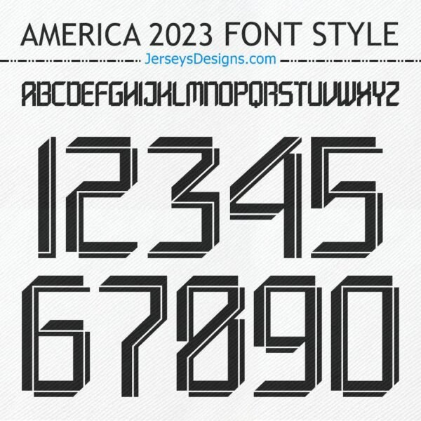 AMERICA CLUB 2023 football font style for custom team jerseys and soccer designs