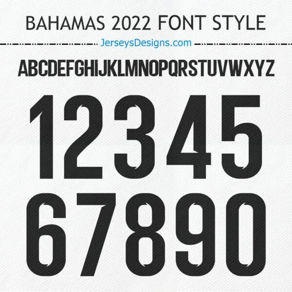 Bahamas 2022 football font – soccer jersey font for team names & numbers
