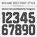 Bolivar 2023 font style for custom football and soccer team designs