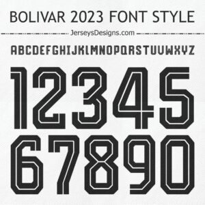 Bolivar 2023 font style for custom football and soccer team designs