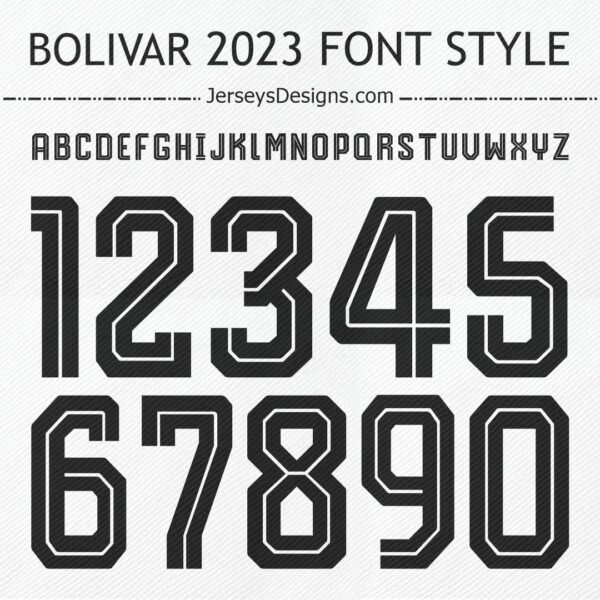 Bolivar 2023 font style for custom football and soccer team designs