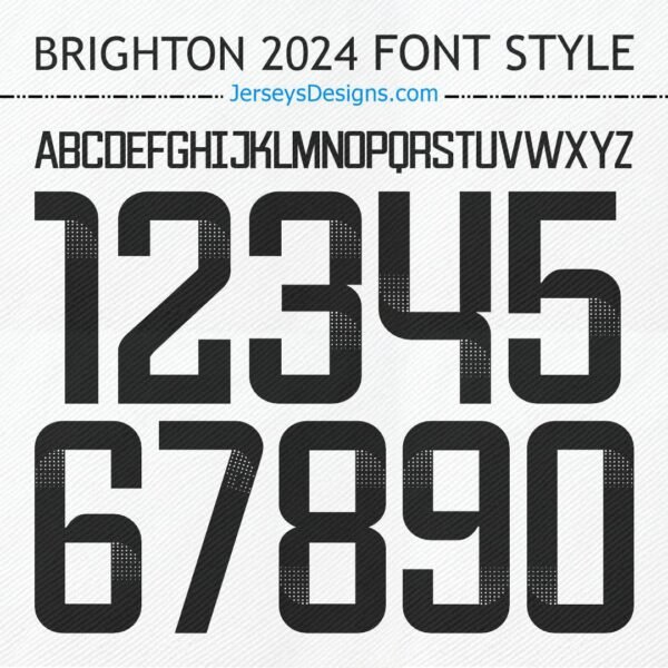 Brighton 2024 football font style for custom team jerseys and soccer designs