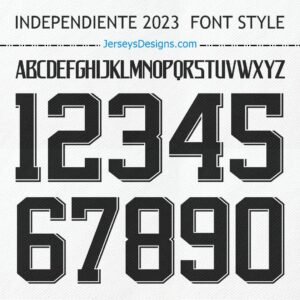 Independiente 2023 football font editable soccer jersey letters for team names and numbers