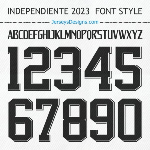 Independiente 2023 football font editable soccer jersey letters for team names and numbers