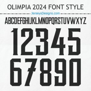 Olimpia White 2024 football font soccer lettering for jerseys, team names, and numbers
