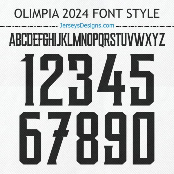 Olimpia White 2024 football font soccer lettering for jerseys, team names, and numbers