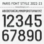 Paris Football Font 2022-23 for custom team jerseys and designs