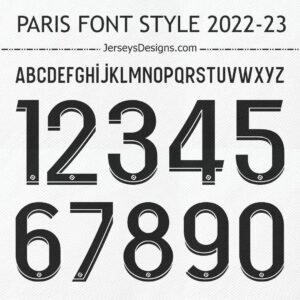 Paris Football Font 2022-23 for custom team jerseys and designs