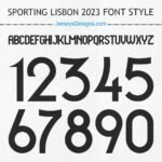 Sporting Lisbon 2023 football font – soccer font style for jersey numbers & team names.