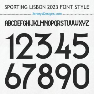 Sporting Lisbon 2023 football font – soccer font style for jersey numbers & team names.