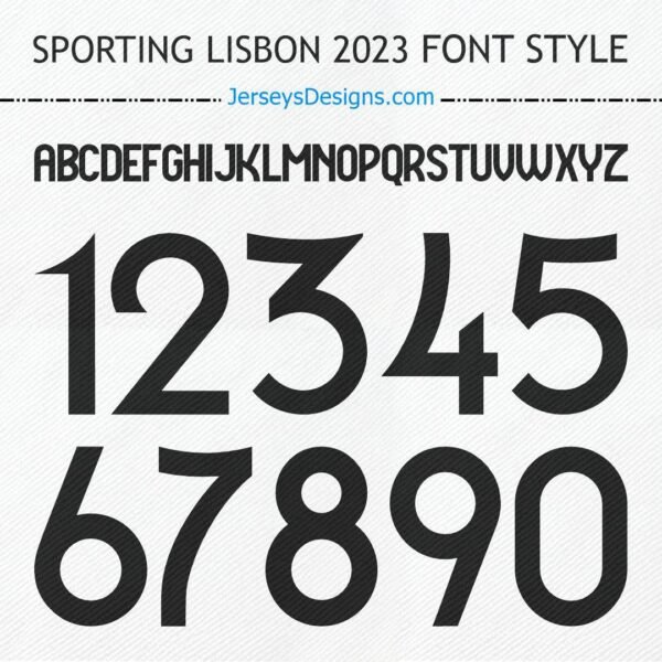 Sporting Lisbon 2023 football font – soccer font style for jersey numbers & team names.