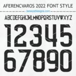 Ferencváros 2022 football font soccer jersey font for team names & numbers.