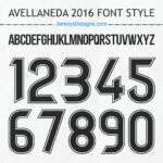 Avellaneda football font soccer jersey lettering for team names and numbers