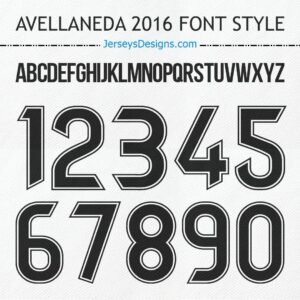 Avellaneda football font soccer jersey lettering for team names and numbers