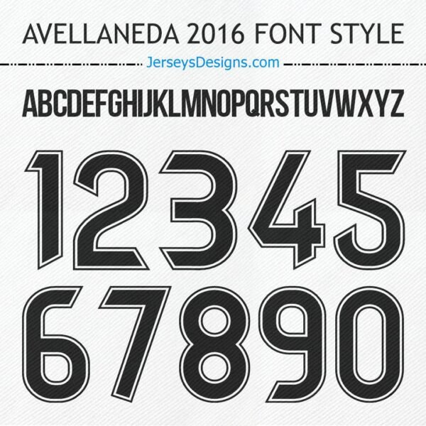 Avellaneda football font soccer jersey lettering for team names and numbers