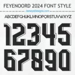 Feyenoord 2024 football font soccer jersey font for team names & numbers