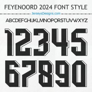 Feyenoord 2024 football font soccer jersey font for team names & numbers