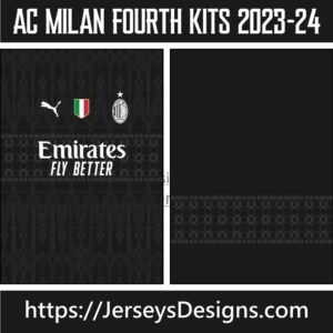 AC MILAN FOURTH KITS JERSEY 2023-24 VectorJerseyLab.com