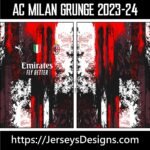 AC MILAN GRUNGE CONCEPT JERSEY 2023-24 vectorjerseylab.com