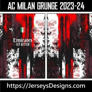 AC MILAN GRUNGE CONCEPT JERSEY 2023-24 vectorjerseylab.com