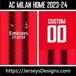 AC MILAN HOME JERSEY 2023-24 vectorjerseylab