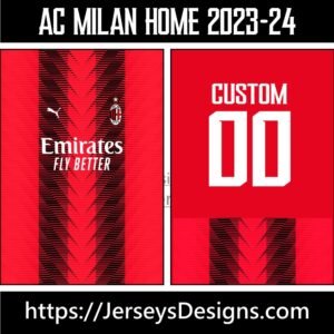 AC MILAN HOME JERSEY 2023-24 vectorjerseylab