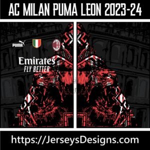 AC MILAN PUMA LEON JERSEY 2023-24 vectorjerseylab.com