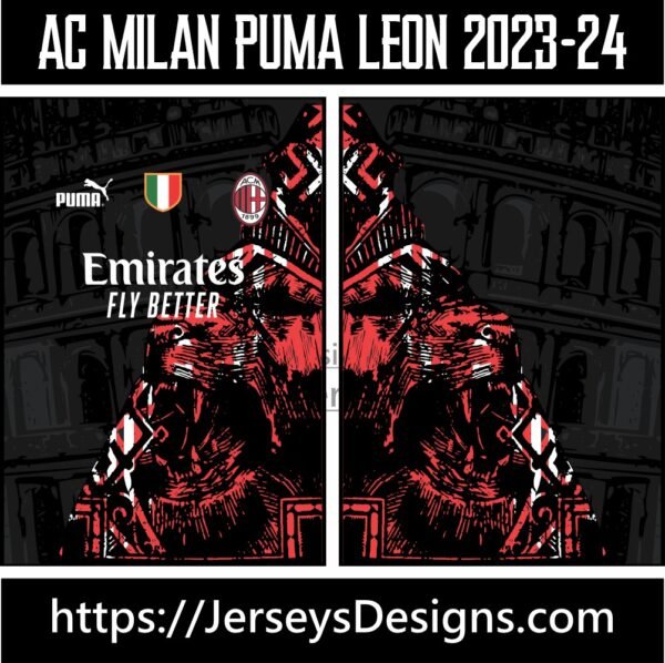 AC MILAN PUMA LEON JERSEY 2023-24 vectorjerseylab.com