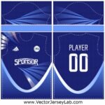 BlueFlare Gradient Sports Jersey Vector Template for cricket, football, and custom teamwear.