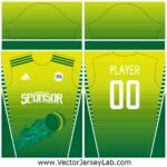 GreenStrike Energy Jersey Template featuring a bright green sports design ideal for football and cricket kits