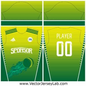 GreenStrike Energy Jersey Template featuring a bright green sports design ideal for football and cricket kits