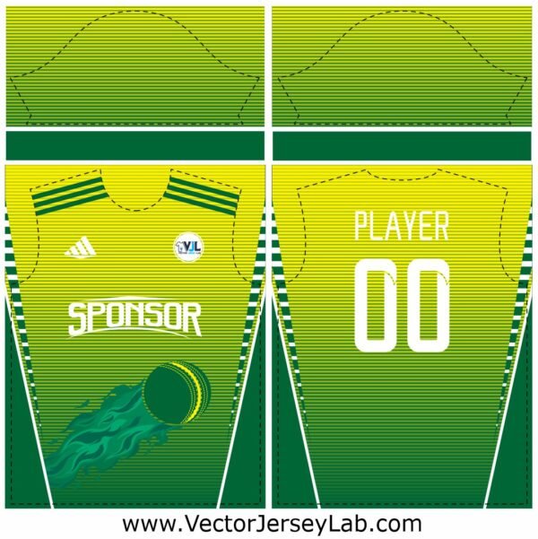 GreenStrike Energy Jersey Template featuring a bright green sports design ideal for football and cricket kits