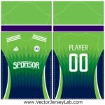 GreenForce Dynamic Jersey – Vibrant green sports jersey vector template, perfect for energetic branding.