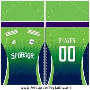 GreenForce Dynamic Jersey – Vibrant green sports jersey vector template, perfect for energetic branding.