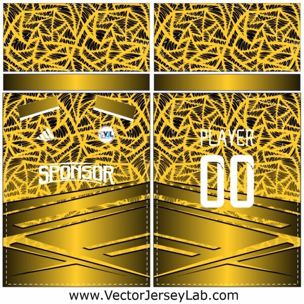 GoldWeb Elite Jersey – Luxurious gold vector template for premium sports brands and jersey designs.