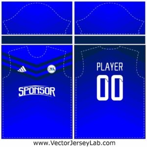 DeepVibe Pro Jersey – Elegant dark blue vector jersey, fully editable for professional sports branding.