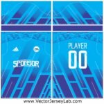 SkyBlaze Athletic Jersey Modern blue gradient vector design, fully editable for professional sportswear and team branding.