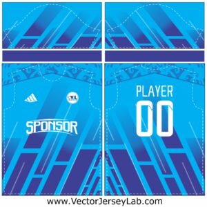 SkyBlaze Athletic Jersey Modern blue gradient vector design, fully editable for professional sportswear and team branding.