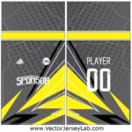 BlastZone Jersey – Black and yellow dynamic sportswear vector for professional teams and esports designs.