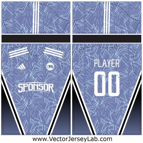 SlateWave Modern Jersey – Minimal grey-blue vector design for team uniforms and sports branding.