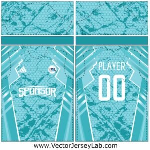 IceCore Athletic Jersey – Frost-inspired blue jersey design, fully editable and layered.