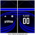 NightStreak Royal Blue Jersey Vector Template for Soccer and Sportswear Design