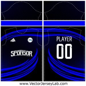 NightStreak Royal Blue Jersey Vector Template for Soccer and Sportswear Design
