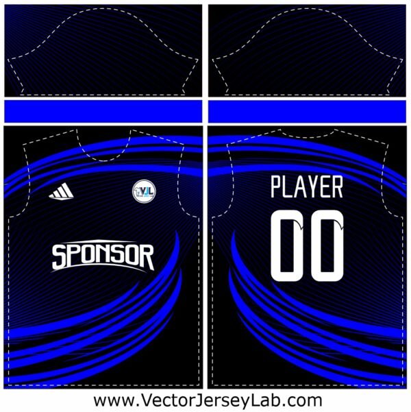 NightStreak Royal Blue Jersey Vector Template for Soccer and Sportswear Design