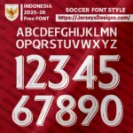 Indonesia 2025–26 football jersey font inspired sports typography for national team design projects