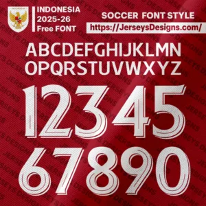 Indonesia 2025–26 football jersey font inspired sports typography for national team design projects