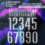 PSG Cuarta 2025-26 football jersey font vector preview