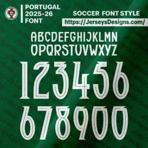 Portugal 2025-26 FONT: Modern Jersey Typography